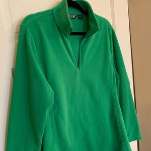 Landsend fleece jacket 3/4 zip, green XL